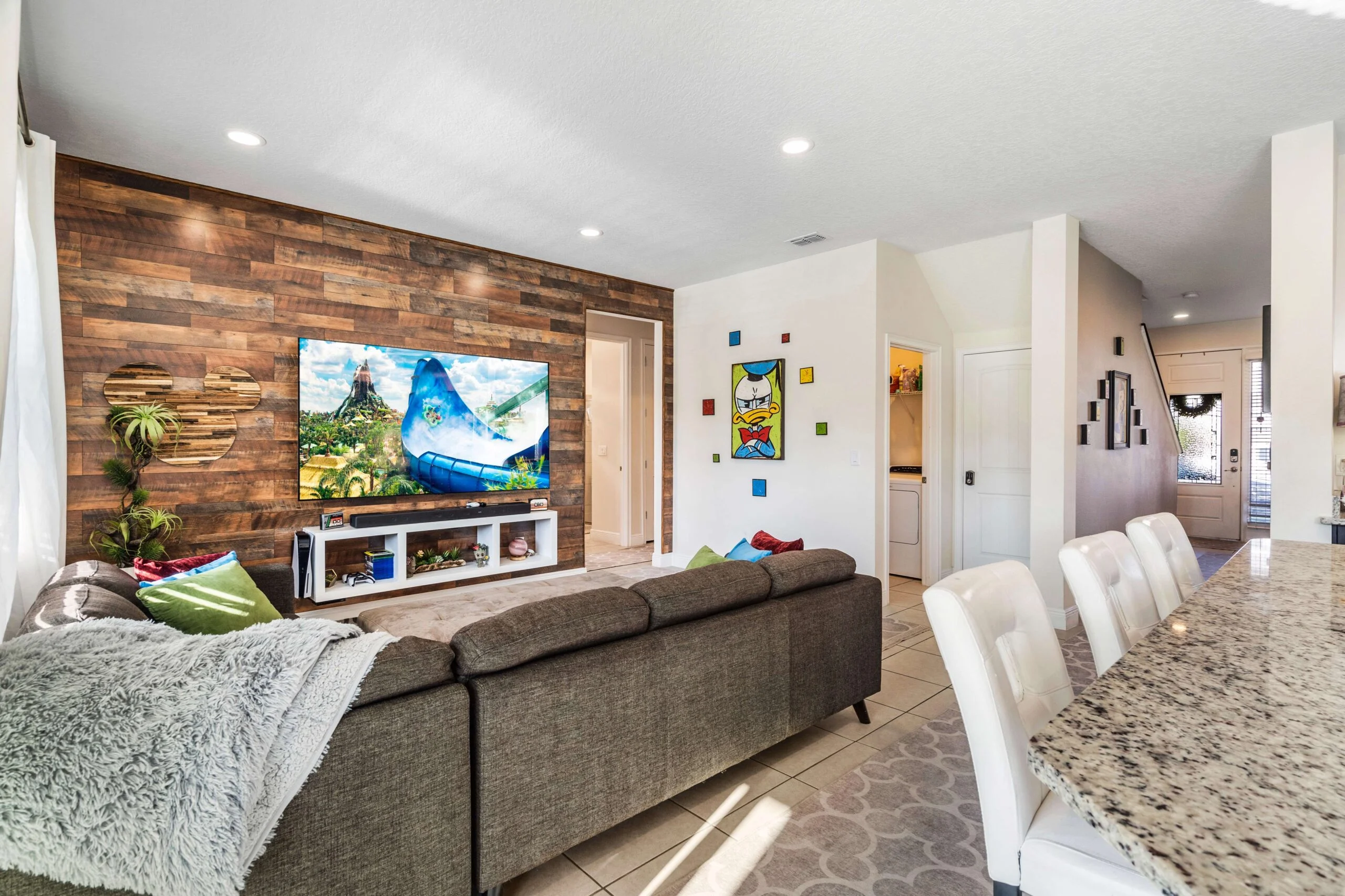 Rear living room with comfortable seating at 450 Burma vacation rental