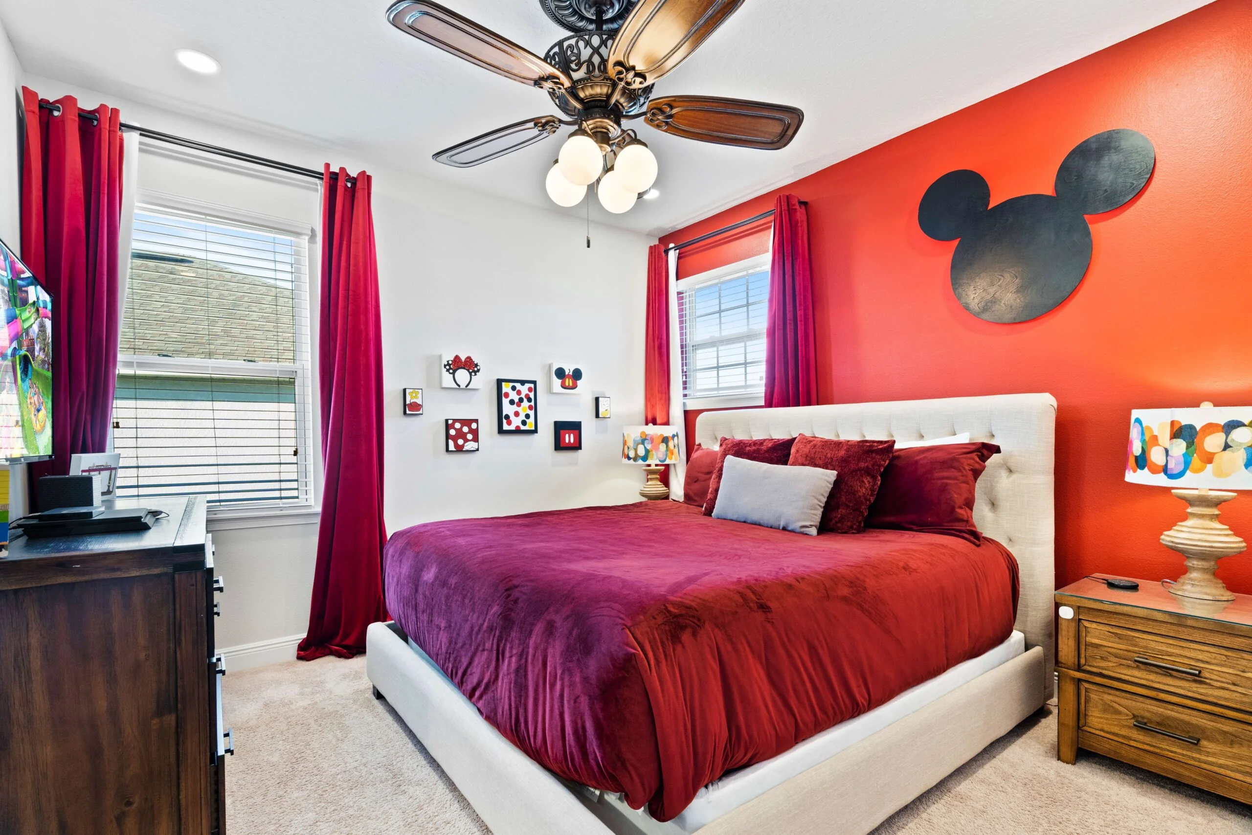 Magic Kingdom themed king bedroom at 450 Burma vacation home