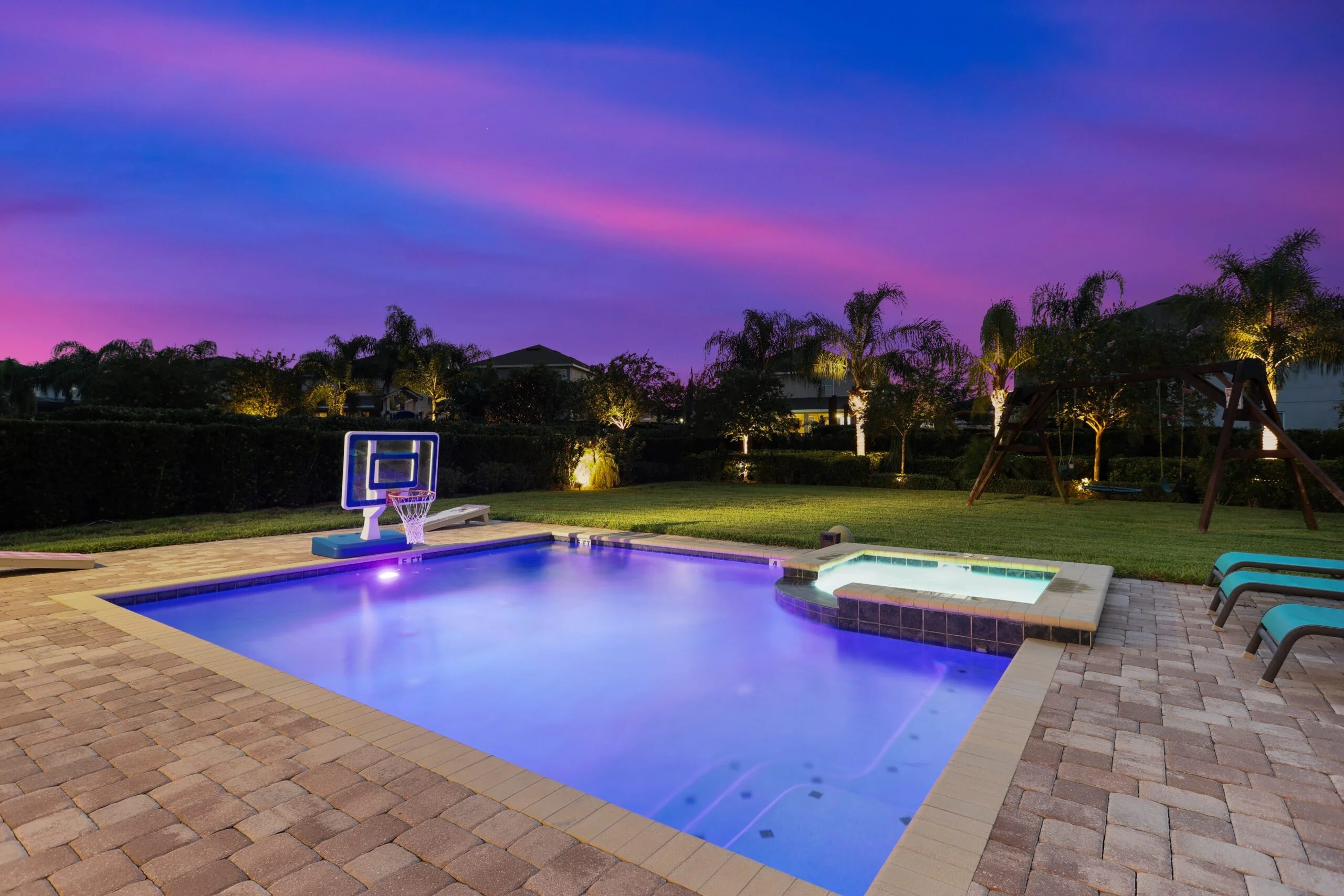 Private heated pool at 450 Burma vacation home near Disney World