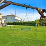 Swing set in backyard at 450 Burma vacation rental near Disney World