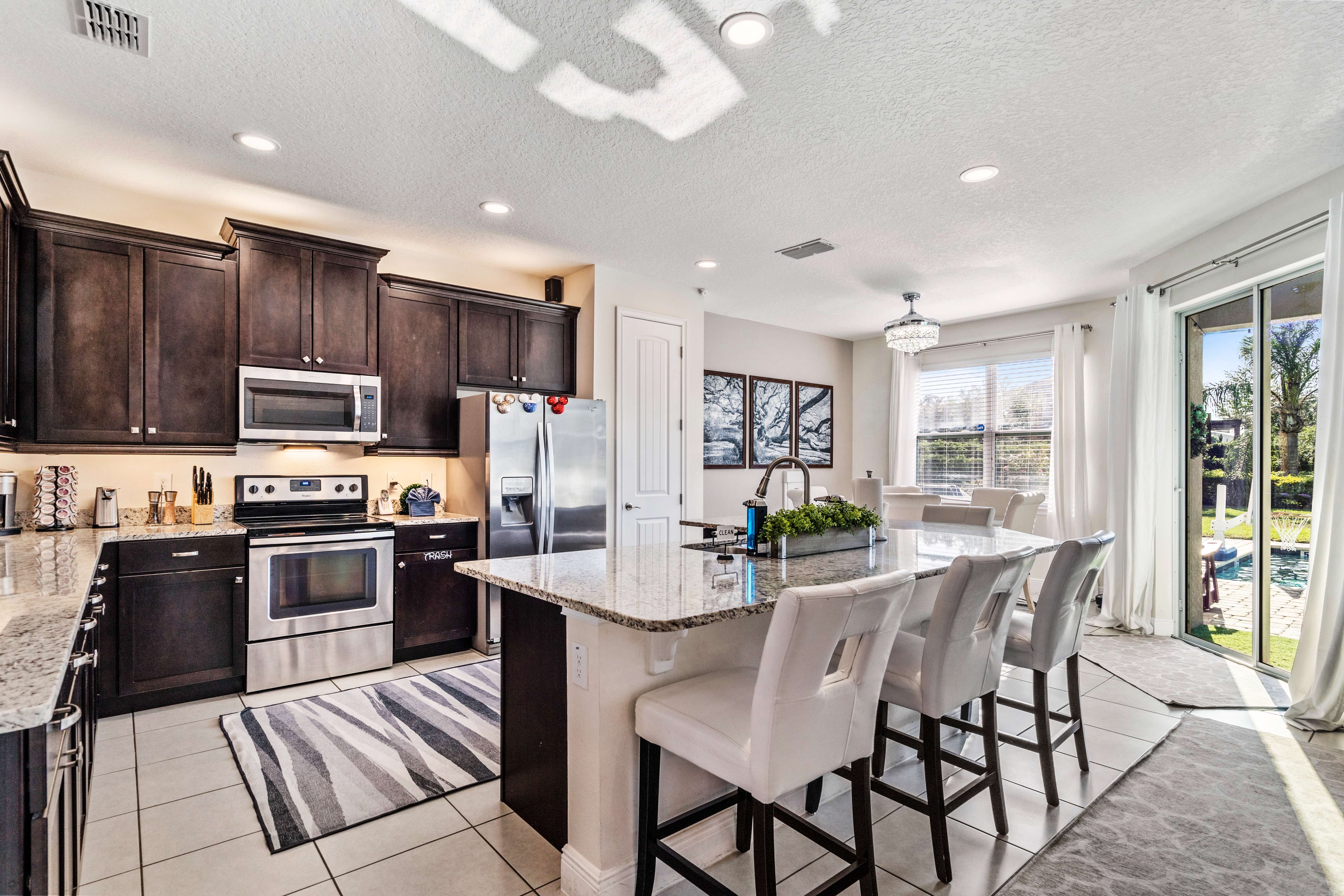Fully equipped gourmet kitchen at 450 Burma vacation home Kissimmee
