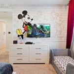 Mickey Mouse bunk bedroom with king and twin XL beds at 450 Burma