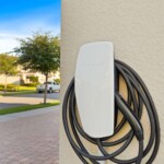 Tesla EV charger at 450 Burma vacation rental Kissimmee FL